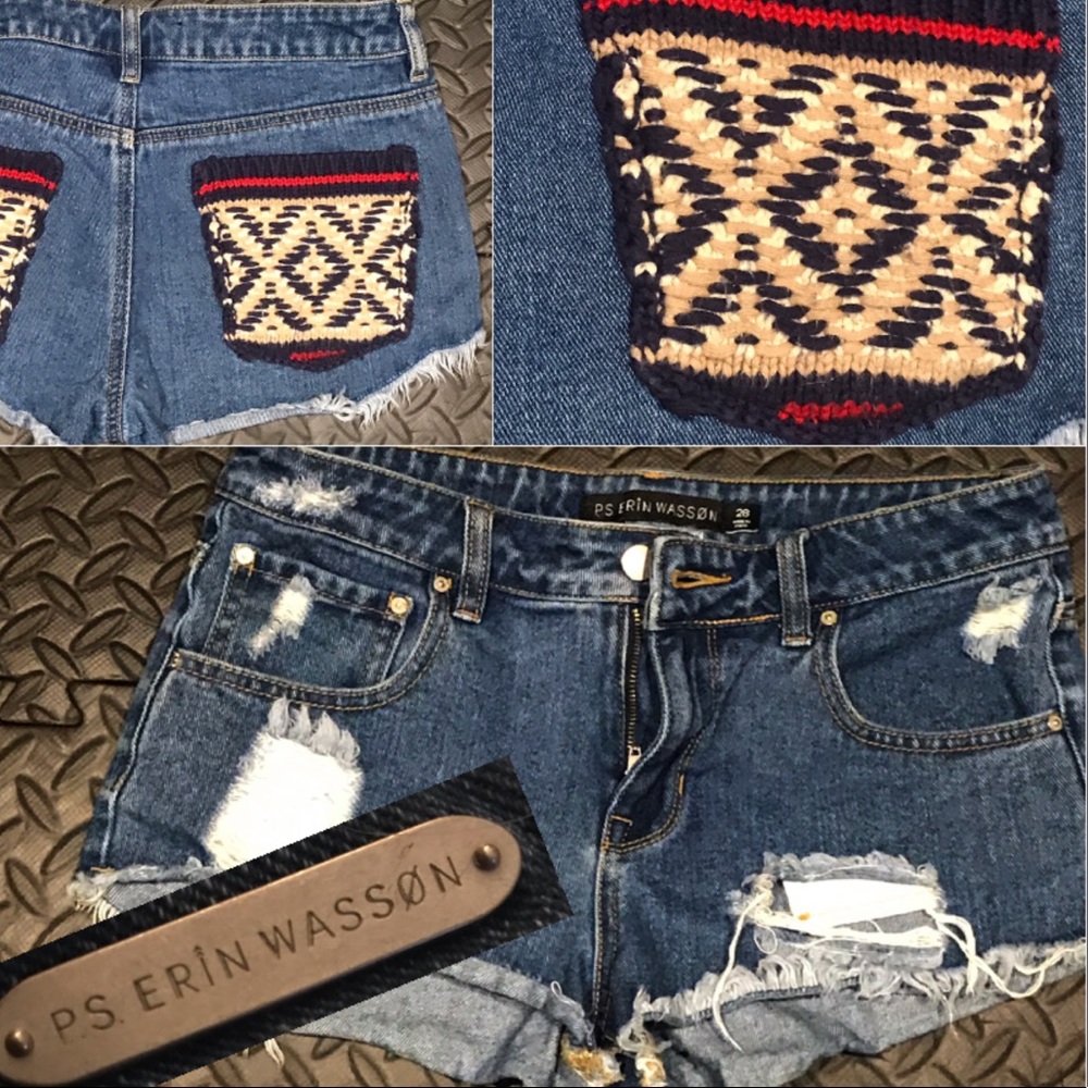 P.S. Erin Wasson Jean denim shorts sz 28